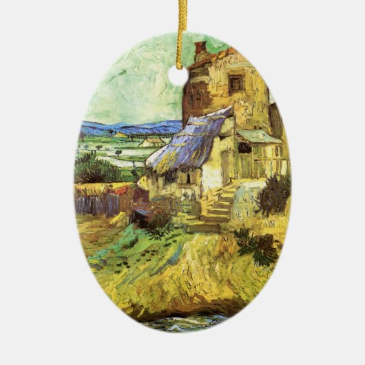 Die alte Mühle von Vincent van Gogh Keramik Ornament (Vorne)