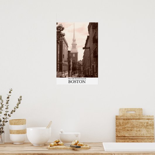Die alte Nordkirche in Boston, Massachusetts Poster (Küche)
