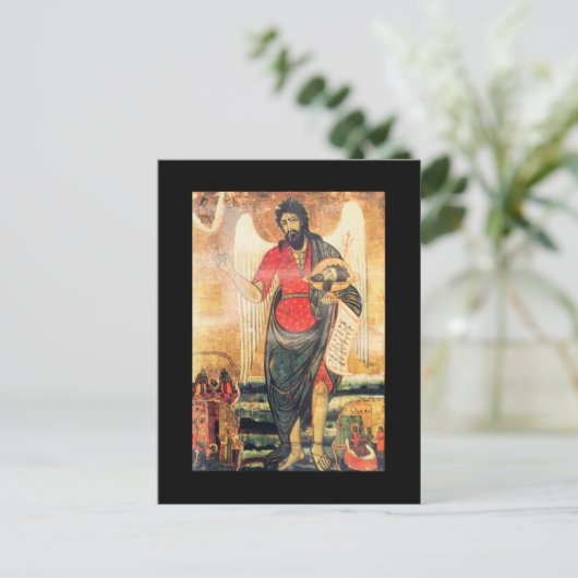 Die alte orthodoxe Ikone von Johannes dem Täufer Postkarte (Stehend Vorderseite)