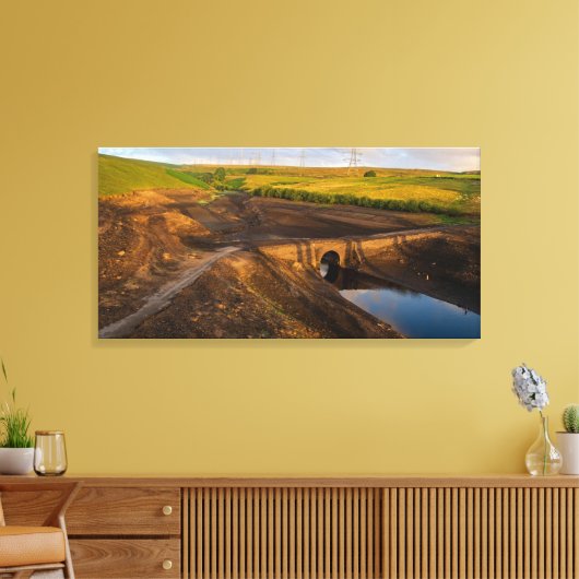 Die alte Packpferd-Brücke von Baitings Leinwanddruck (Insitu (Wohnzimmer))