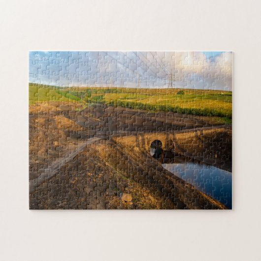Die alte Packpferd-Brücke von Baitings Puzzle (Horizontal)