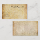 Die alte Papiermühle Visitenkarte (Vorne/Hinten)