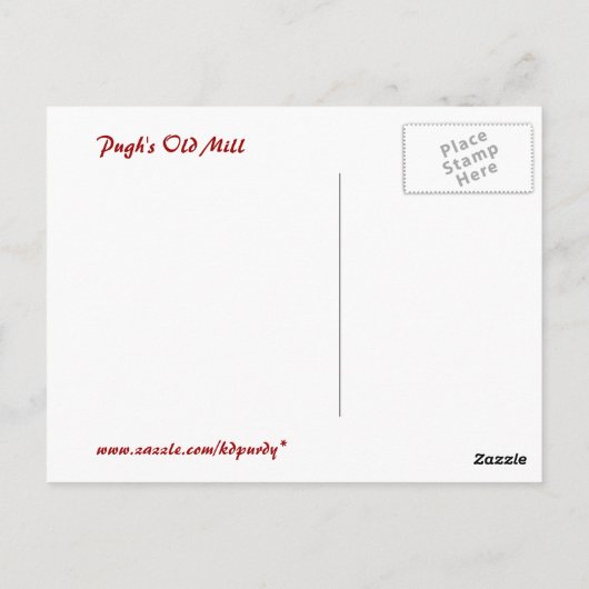 Die alte Postkarte der Mühle (Rückseite)