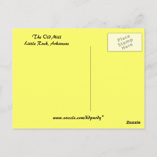 Die alte Postkarte der Mühle (Rückseite)