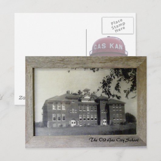 Die alte Postkarte der Schule (Vorne/Hinten)