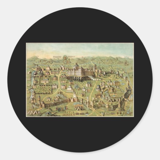 Die alte Stadt Jerusalem Runder Aufkleber (Vorderseite)