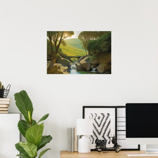 Die alte Steinbrücke Poster (Heimbüro)