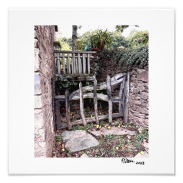 Die alte Tür in der alten Welt Fotodruck