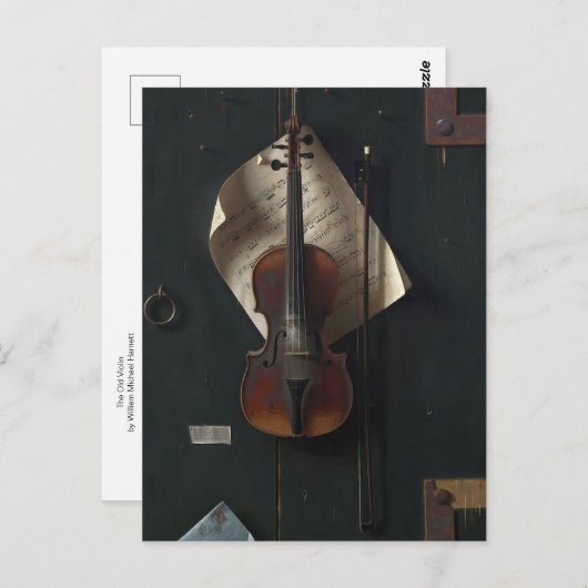 Die alte Violine von William Michael Harnett Postkarte (Vorne/Hinten)