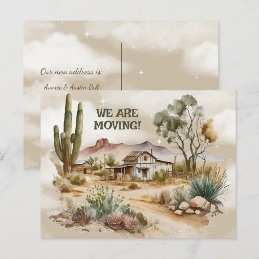 Die alte westliche Szene, die wir bewegen Postkarte (Vorne/Hinten)