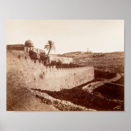 Die alten Mauern von Jerusalem und der Berg der Ol Poster