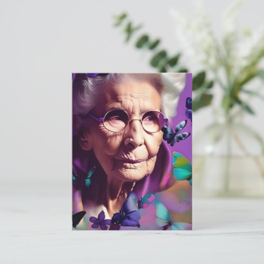 Die ältere Lady Postkarte (Stehend Vorderseite)