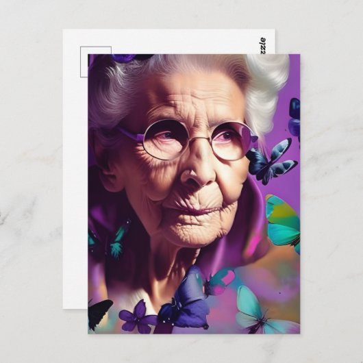 Die ältere Lady Postkarte (Vorne/Hinten)