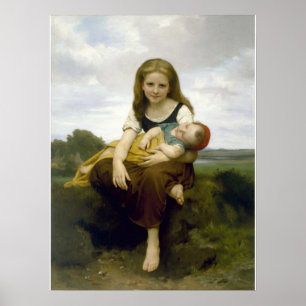 Die ältere Schwester durch Bouguereau Poster