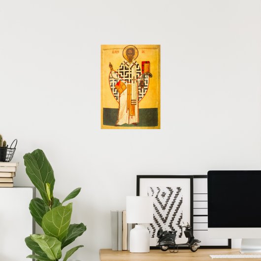 Die altrussische Ikone St.Nicholas Poster (Heimbüro)