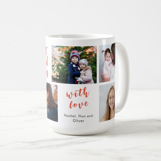 Die am meisten geliebte Mama in der modernen Pink Kaffeetasse (VorderseiteRechts)