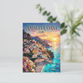 Die Amalfiküste Italien Postkarte (Stehend Vorderseite)