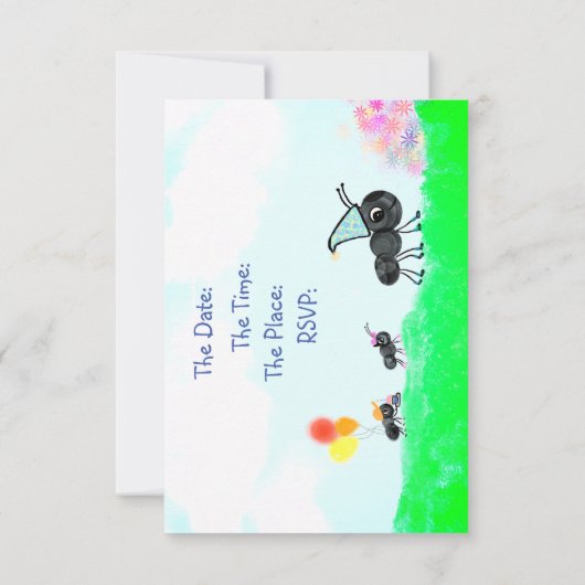 Die Ameisen marschieren eins nach dem anderen Einladung (Rückseite)