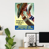 Die Amerikaner alle wollen um den Sieg kämpfen Poster (Heimbüro)