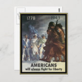 Die Amerikaner werden immer für Freiheit kämpfen Postkarte (Vorne/Hinten)