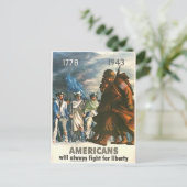 Die Amerikaner werden immer für Freiheit kämpfen! Postkarte (Stehend Vorderseite)