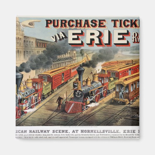 Die amerikanische Bahnlandschaft in Hornellsville Magnet (Vorne)