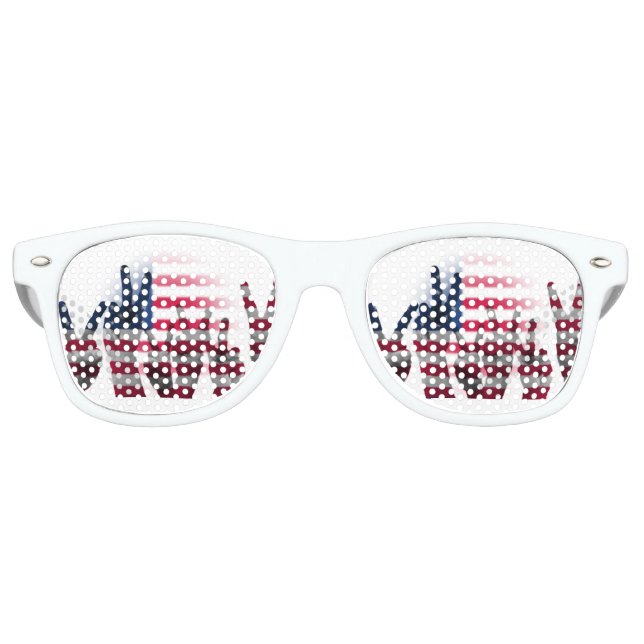 Die amerikanische Fahne der Friedenszeichen Sonnenbrille (Vorderseite)