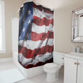 Die amerikanische Fahne schmiegen. Duschvorhang (Beispiel)