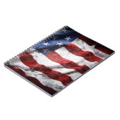 Die amerikanische Fahne schmiegen. Notizblock (Linke Seite)