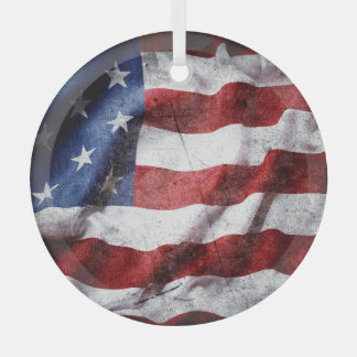Die amerikanische Fahne schmiegen. Ornament Aus Glas