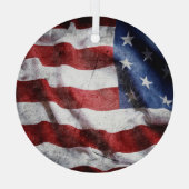 Die amerikanische Fahne schmiegen. Ornament Aus Glas (Rückseite)