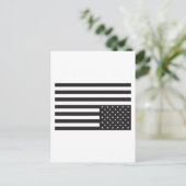 Die amerikanische Flagge auf dem Kopf in Schwarz. Postkarte (Stehend Vorderseite)