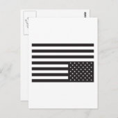 Die amerikanische Flagge auf dem Kopf in Schwarz. Postkarte (Vorne/Hinten)