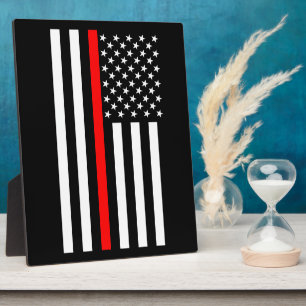 Die amerikanische Flagge der dünnen Roten Linie au Fotoplatte