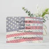 Die amerikanische Flagge Einladung (Stehend Vorderseite)