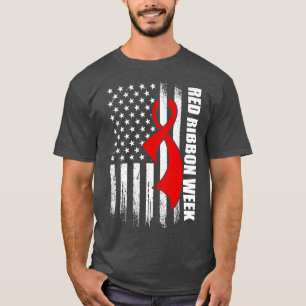 Die amerikanische Flagge in der Roten Woche Vintag T-Shirt