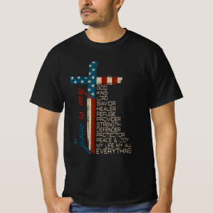 Die amerikanische Flagge Jesus ist mein Gott König T-Shirt