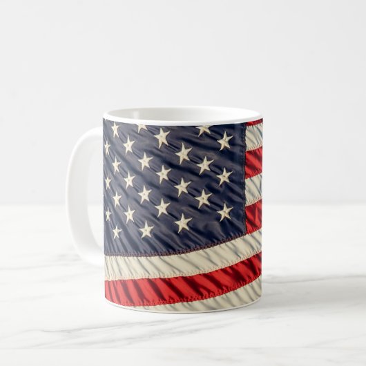 Die amerikanische Flagge Kaffeetasse (Vorderseite Links)