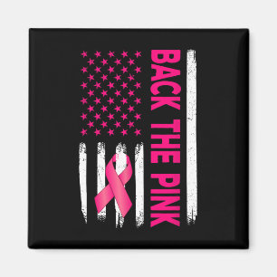 Die amerikanische Flagge mit rosa Schleife Brustkr Magnet
