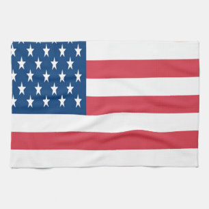 Die amerikanische Flagge mit weißen Sternen Geschirrtuch