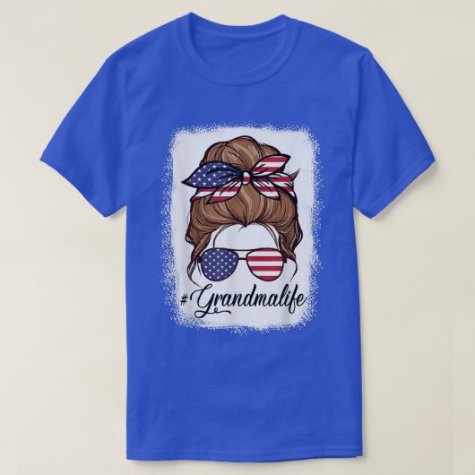 Die amerikanische Flagge Oma Life gebleicht Mutter T-Shirt (Design vorne)