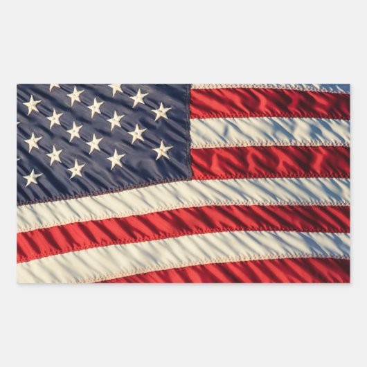 Die amerikanische Flagge Rechteckiger Aufkleber (Vorderseite)