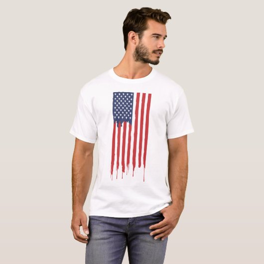 Die amerikanische Flagge treiben T-Shirt (Vorne ganz)