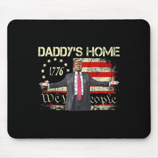 Die amerikanische Flagge Trump 2024 Daddy's Zuhaus Mousepad (Vorne)