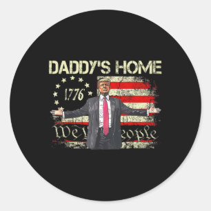 Die amerikanische Flagge Trump 2024 Daddy's Zuhaus Runder Aufkleber