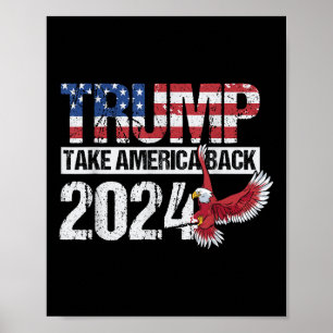 Die amerikanische Flagge Trump für die Präsidentsc Poster
