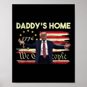 Die amerikanische Flagge Trump trotzt Zuhause We T Poster