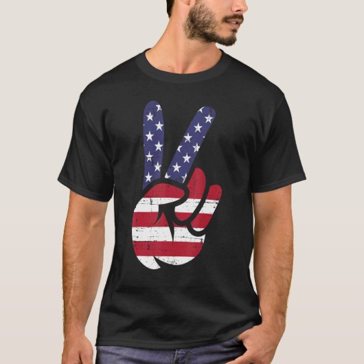 Die amerikanische Flagge und das patriotische Zeic T-Shirt (Vorderseite)