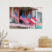 Die amerikanische Flaggenstraße Poster (Küche)