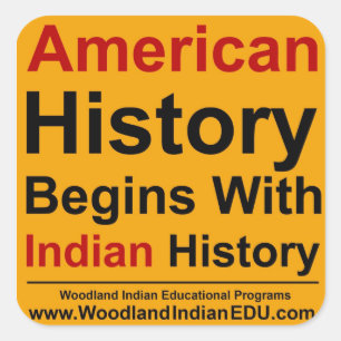 Die amerikanische Geschichte beginnt mit der indis Quadratischer Aufkleber